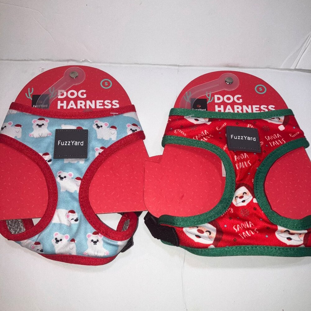 FuzzYard 2pc Christmas Dog Vest Harness Set S w/Toy NWT